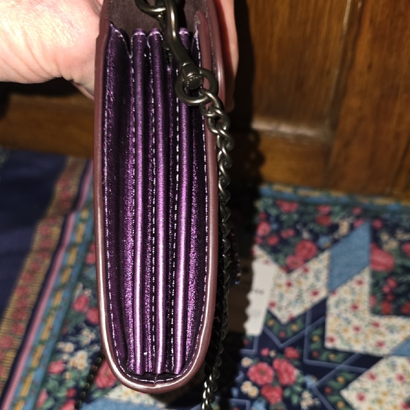 Coach Tabby Metalic Purple Ombre Clutch w/Chain Crossbody Strap NWT - Picture 8 of 11